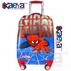 OkaeYa 18 Inch Spiderman Blue 2000Cms 4 Wheel Kids Hardsided Trolley Bag